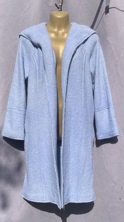Joie Light Blue Wool Blend Oversized Hooded Coat Jacket Slouchy Cardigan