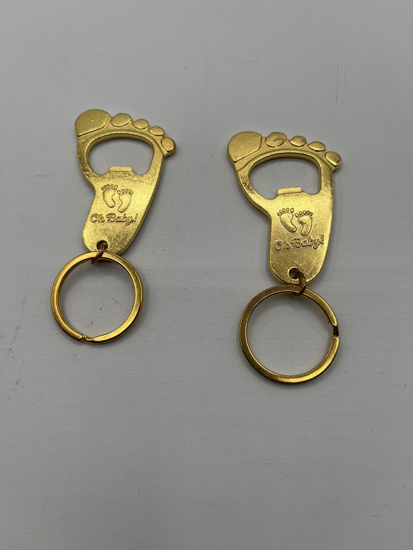 2 Piece Baby Footprint Bottle Opener/ Keychain