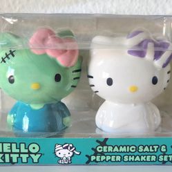 Hello Kitty Ceramic Salt & Pepper Shaker Set.