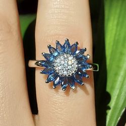 Sapphire ring S925 Size 8 & 9