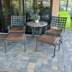 Table, Chairs & Ottomans