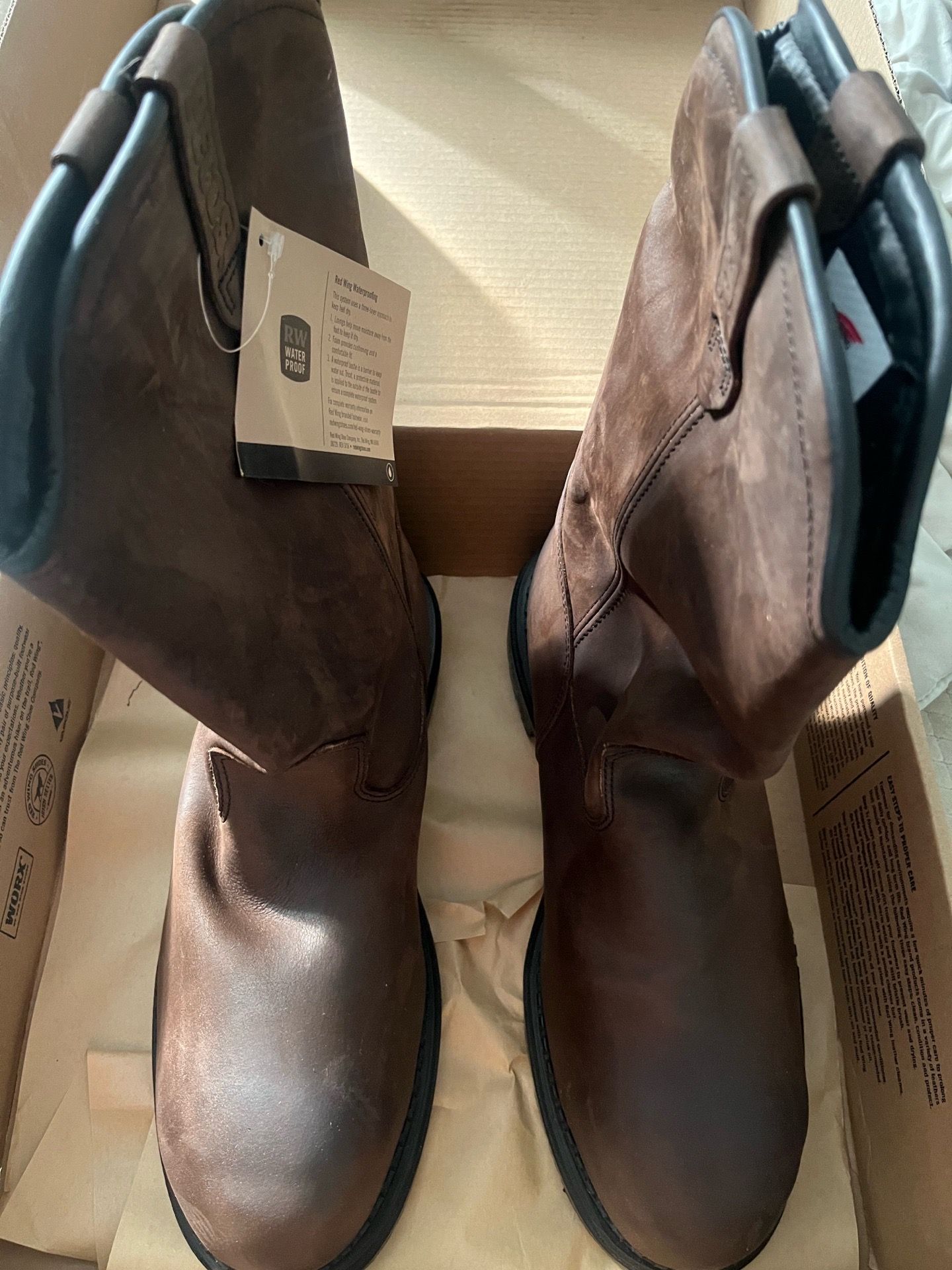 Red Wings Supersole Pecos Men’s 11” Waterproof safety toe metguard pull on boots Size 13EE