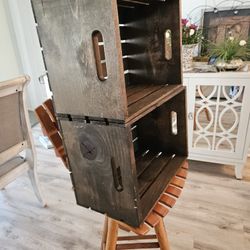 Solid Dark Wood Crates Great Condition  For Storage Decor  Trying To Sell Together 40 Obo  18 W 12h 10 D