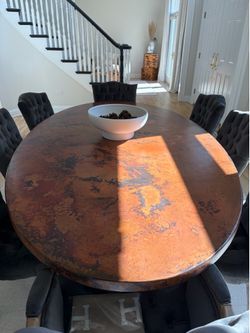 Arhaus dining table with 8 chairs