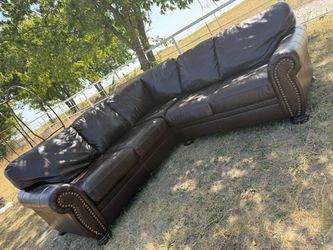 Dark Brown Leather Sectional Sofa