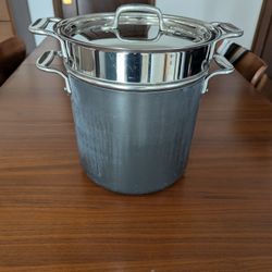 All Clad LTD Anodized Pasta  7 Q Stockpot With Stainless Steel Colander 