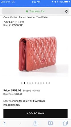 Chanel patent leather flap wallet authentic