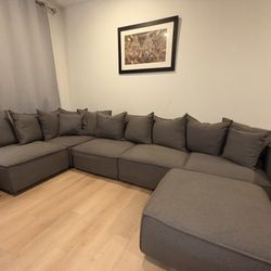 Loris Chenille 5-pc. Pit Sectional with Cocktail Ottoman