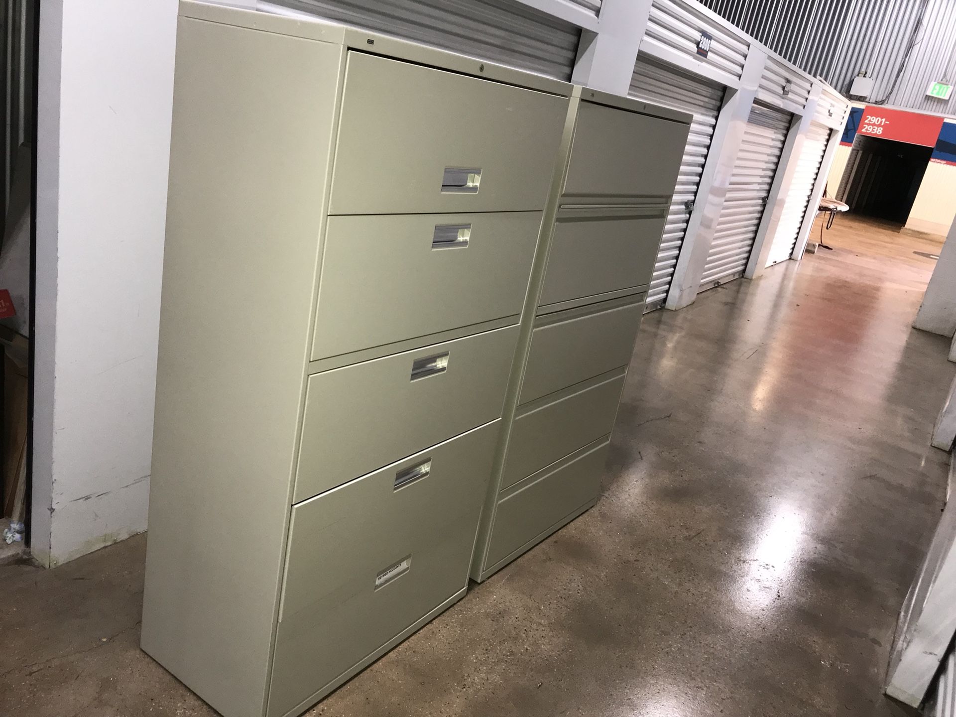 Hon Five drawer lateral file cabinets