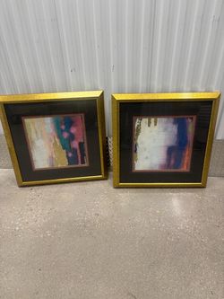 Abstract color paintings by Maryanne Echols. Framed in a gold frame 25 “x 25” sells for 450 each .. asking $400 for both