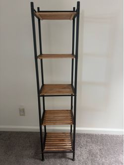 5 Tier Wood and Metal Shelves