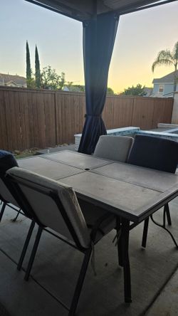 Stone Slab Patio Table