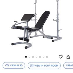 Adjustable Olympic Workout Bench with Squat Rack,