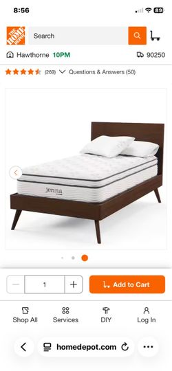 Twin size mattress (10-inch), “Jenna by Modway” medium firmness