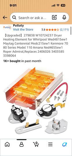 Dryer electric machine heating element