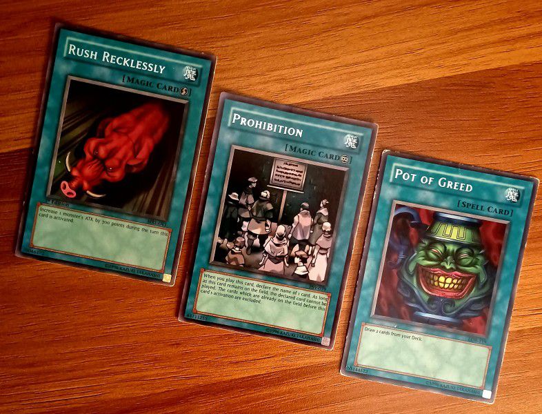 YU-GI-OH CARDS YUGIOH COLLECTOR SET 1996 PROHIBITION RUSH RECKLESSLY POT OF GREED   #3