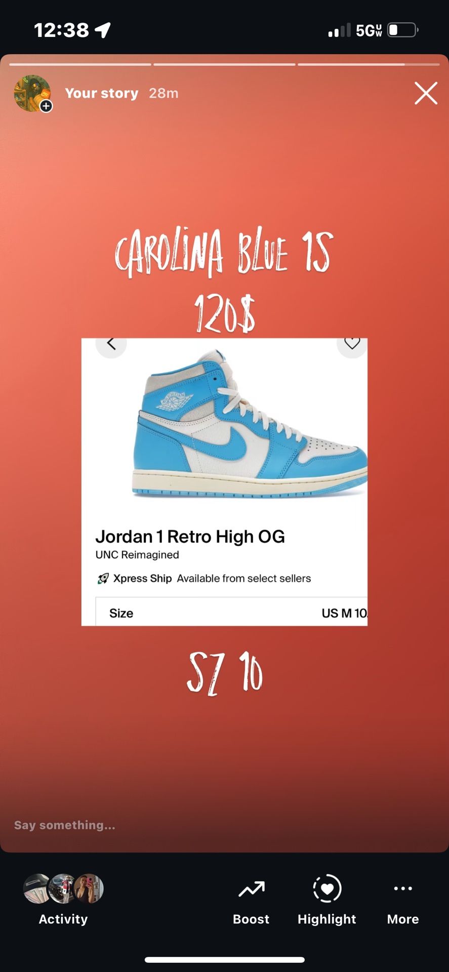 Air Jordan 1 Carolina Blue