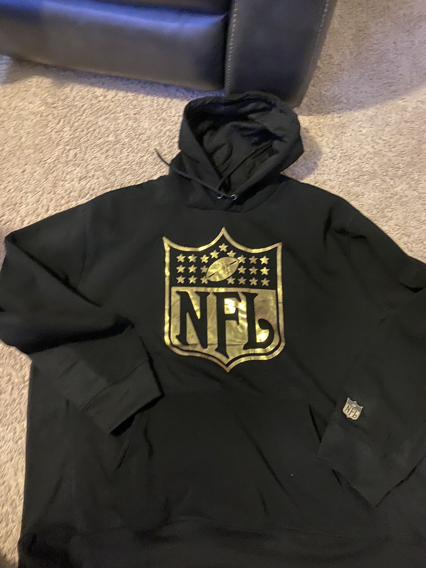  New Men’s Black Official NFL Shield Logo Hoody, Size 3XL 