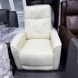 CANMOV Rocker Recliner Chair,360°Swivel Nursery Glider Recliner,Manual Recliner Sofa with Padded Armrest and Backrest,Leather Recliner for Small Space