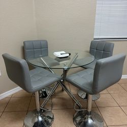 Dinning Table With 4 Chairs Comedor Redondo Con 4 Sillas 