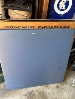 3 Card tables and 5 folding chairs