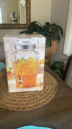 Glass beverage dispenser with lid/ Dispensador para vevidas de Vidrio