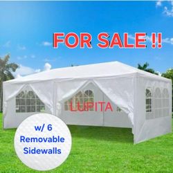 Canopy Party Tent 10x20ft With 4 Windows and 2 Sidewalls with Zipper Large Gazebo, Carpa