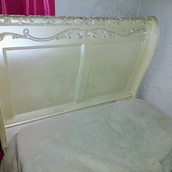 Rose Detail Twin Sleigh Bed