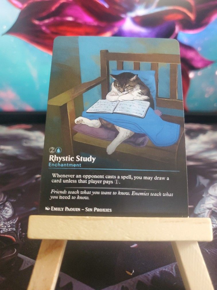 Magic The Gathering Custom Proxy Rhystic Study (Cute Cat)