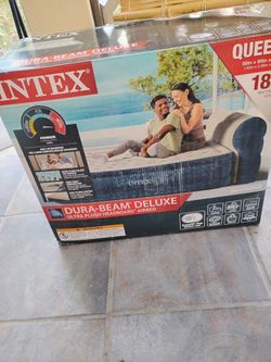 Queen air mattress. With headboard
