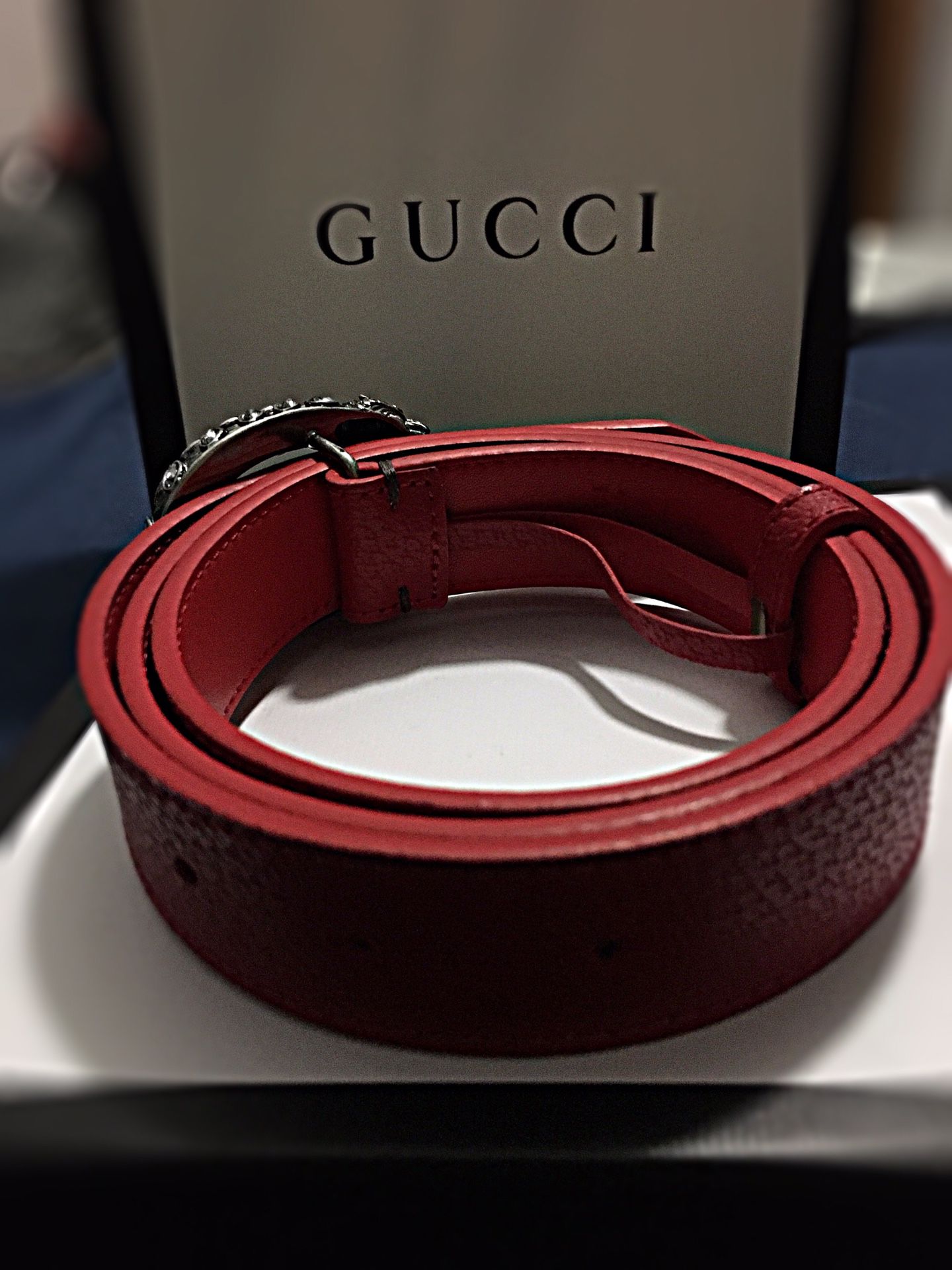 Red Leather Gucci Belt With Crystal Snake Buckle for Sale in Perth Amboy, NJ -