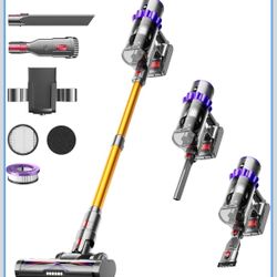 Cordless Vacuum Cleaner, 650W 55KPA 70Mins Self-Standing Vacuum Cleaners for Home, Stick Vacuum Cordless with Wall Mount Charging, LED Display, Upgrad