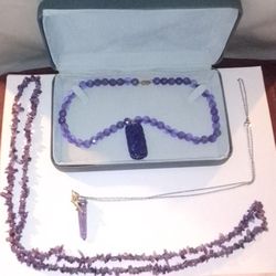 Various Amethyst (Like) Necklaces