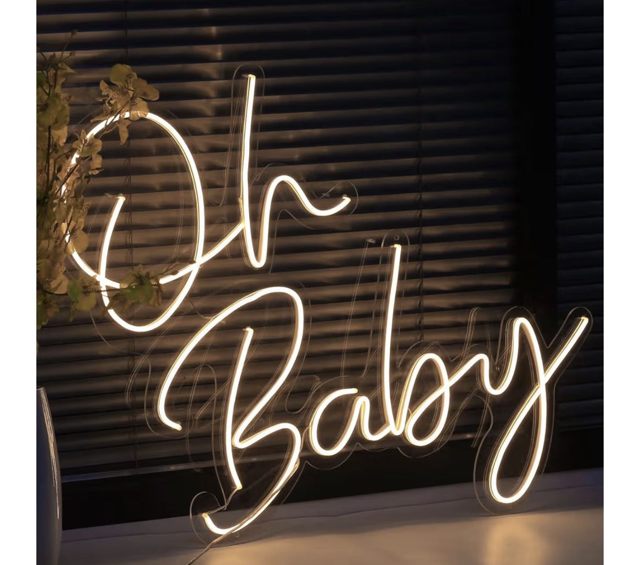 Oh Baby Neon Sign for Backdrop 