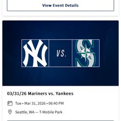 Seattle Mariners vs New York Yankees Ticket (1)