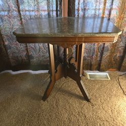 Antique Table With Marble Top