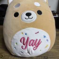 SquishMallows Official Plush 10 Inch And The Brown Celebration Dog Child Ultra Soft Plush Toy