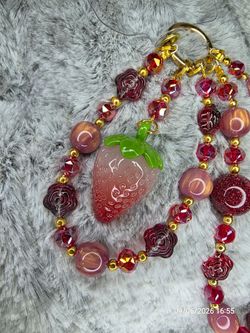 Fresa Strawberry Ruby phone charm! Or keychain