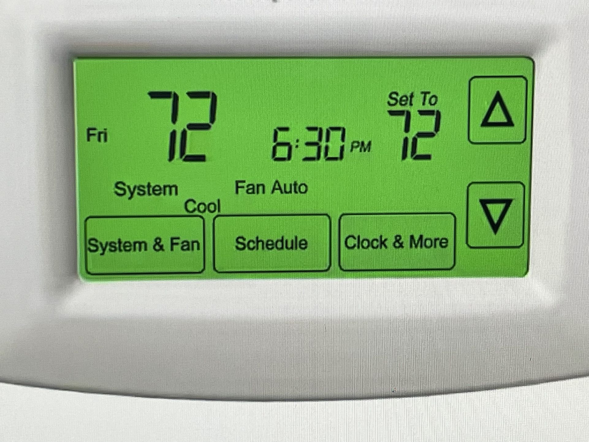 Programmable Touchscreen Thermostat With Instructions