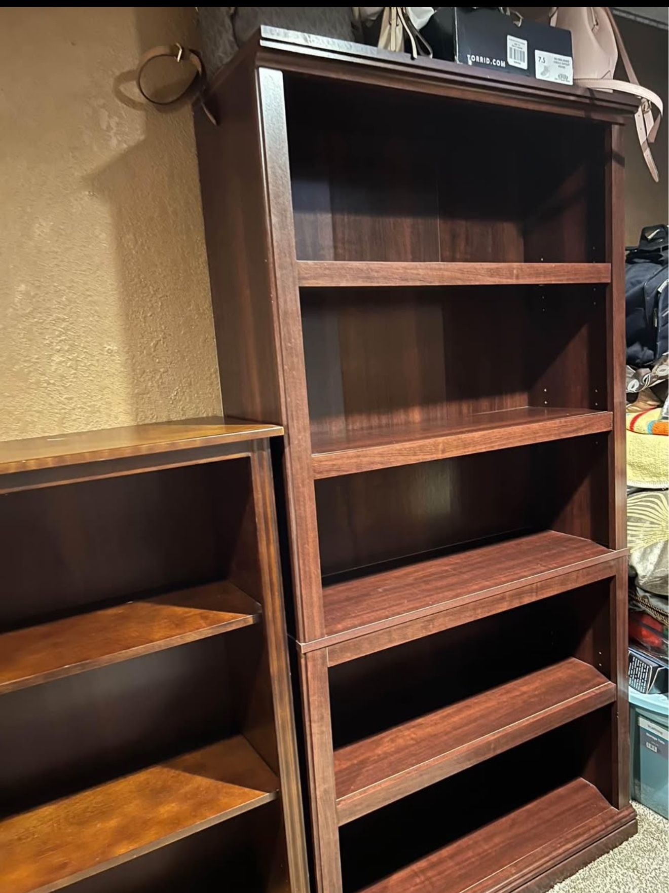 2 Brown Bookshelves