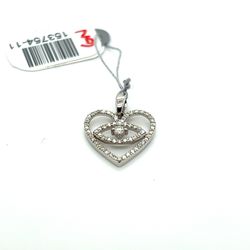 10kt White Gold Diamond Pendant Open Heart With Eye .33ctw 0.93grams 153754 11