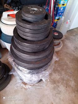 Steel weights & bar, dumbbell, door pull-ups bar, recumbent bike