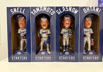 COMPLETE SEALED SET — Snell Glasnow Ohtani Yamamoto 2026 Dodgers Starter Series Bobbleheads (4 Total)