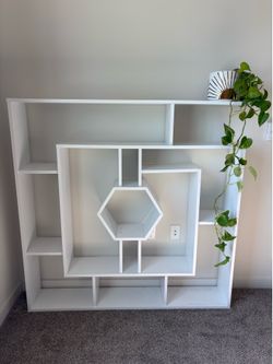 Geometric bookcase 52”H 52”W