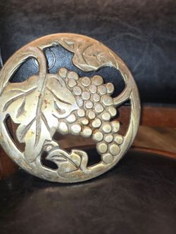 Brass Grape Vine Tsuba Sword Guard