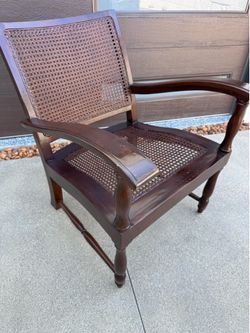 Pier 1 Imports Solid Wood Cane Accent Arm Chair – Vintage Colonial Style
