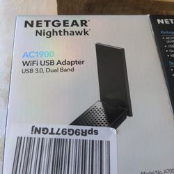 Netgear Nighthawk See 1900 Wi-Fi USB Adapter USB 3.0 Dual Band New Open Box.