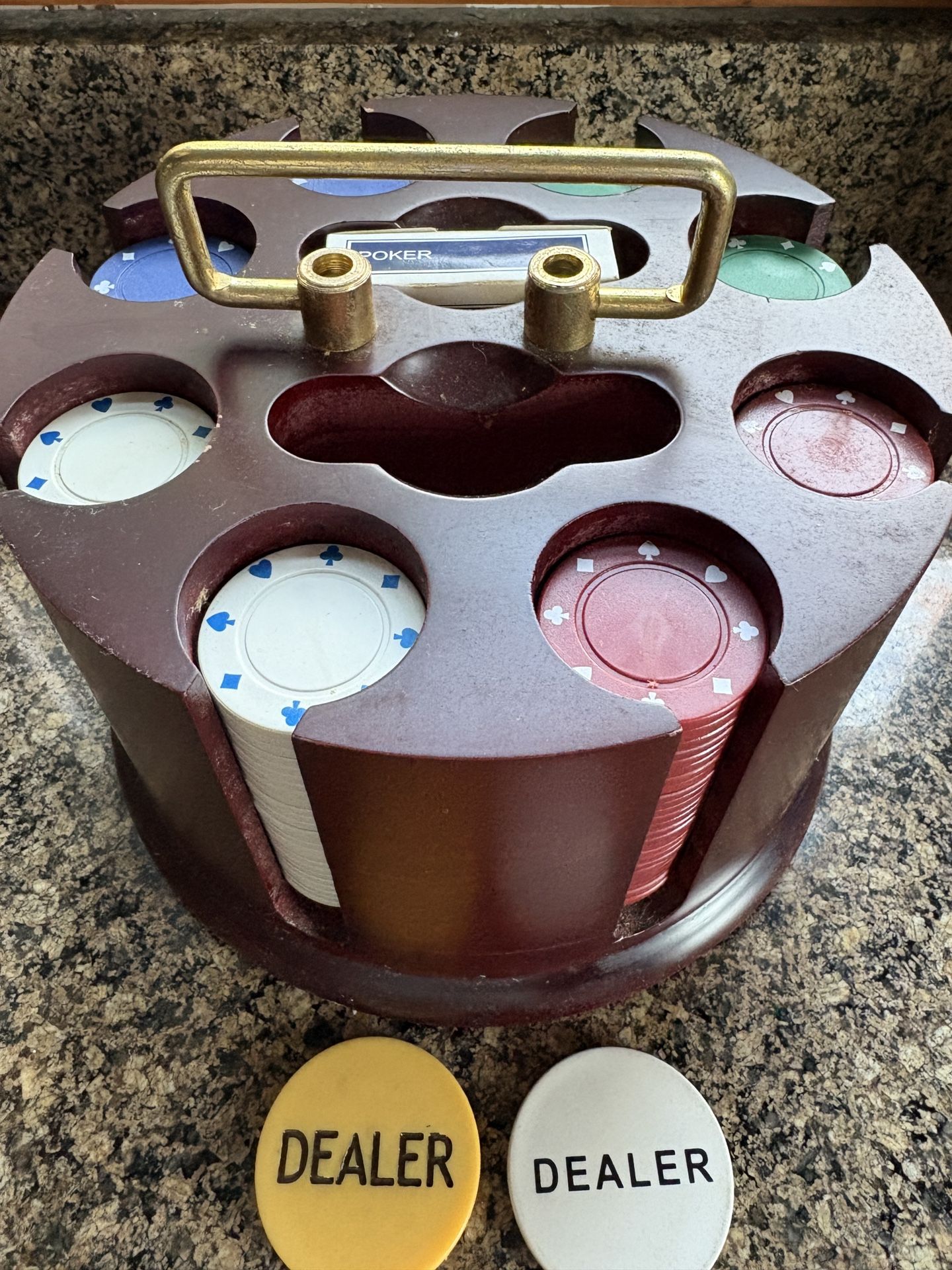 Deluxe Revolving Poker Chip Set 4 Colored Chips 