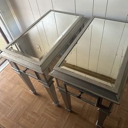 Grey Mirrored Stands