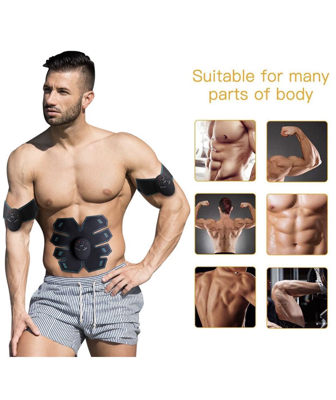 Abs Stimulator, Muscle Toner - Abs Stimulating Belt- Abdominal Toner- Training Device for Muscles- Wireless Portable to-Go Gym Device- Muscle Sculpti